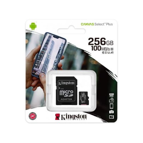 Memoria MicroSD/SD 256GB. Kingston Class10