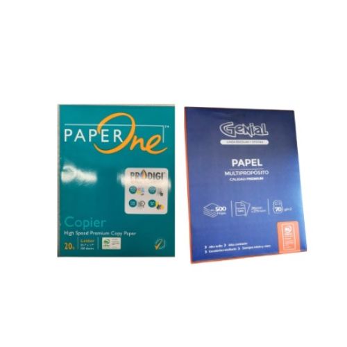 Papel bond Carta 70gr. resma de 500 hojas Paper One/Genial