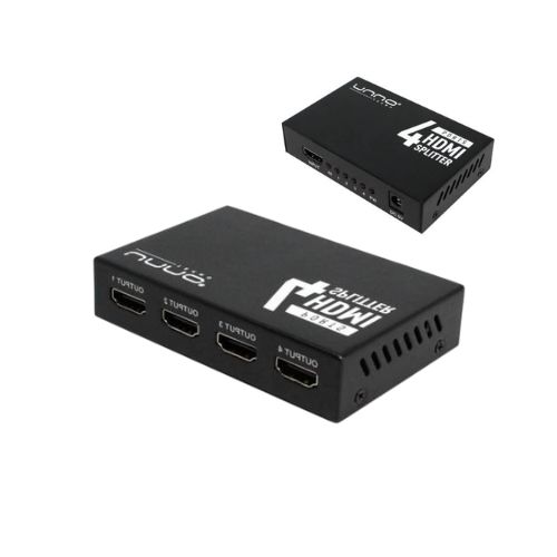 Produco- (2) Splitter HDMI de 4 puertos Unno HB1205BK