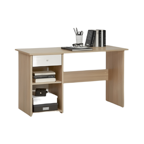 Escritorio de 2 divisiones y gaveta 110 x 50 x 75 crema