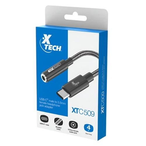 ADAPTADOR TIPO C A AUDIO 3.5MM HEMBRA XTC509