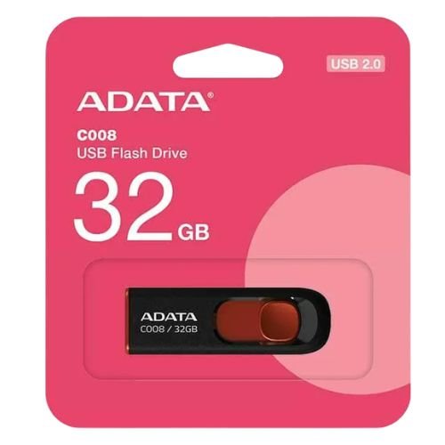 Diseño sin título (32) MEMORIA USB 32GB. ADATA C008 NEGRO-ROJO