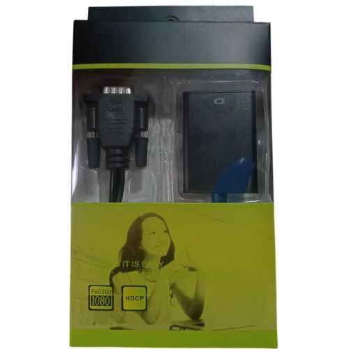 ADAPTADOR VGA-M A HDMI-H AUDIO Y ENERGIA VERDE-NEGRO