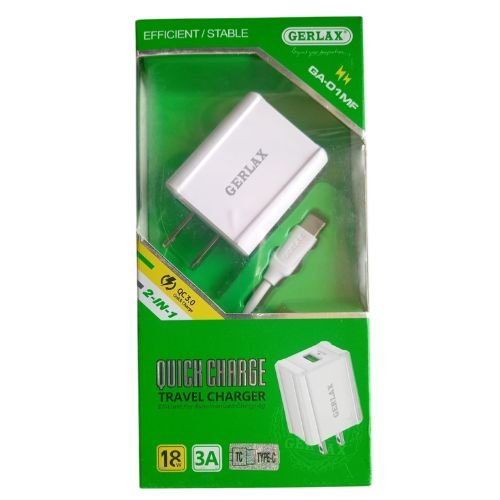 Transformador p/celular Gerlax tipo C 3A 18W GA-01MF