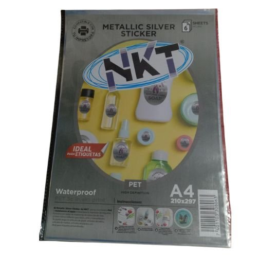 PAPEL SILVER ADHESIVO A4 NKT UNIDAD