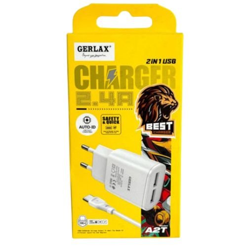 TRANSFORMADOR P/CELULAR GERLAX TIPO C 2.1A A2MT